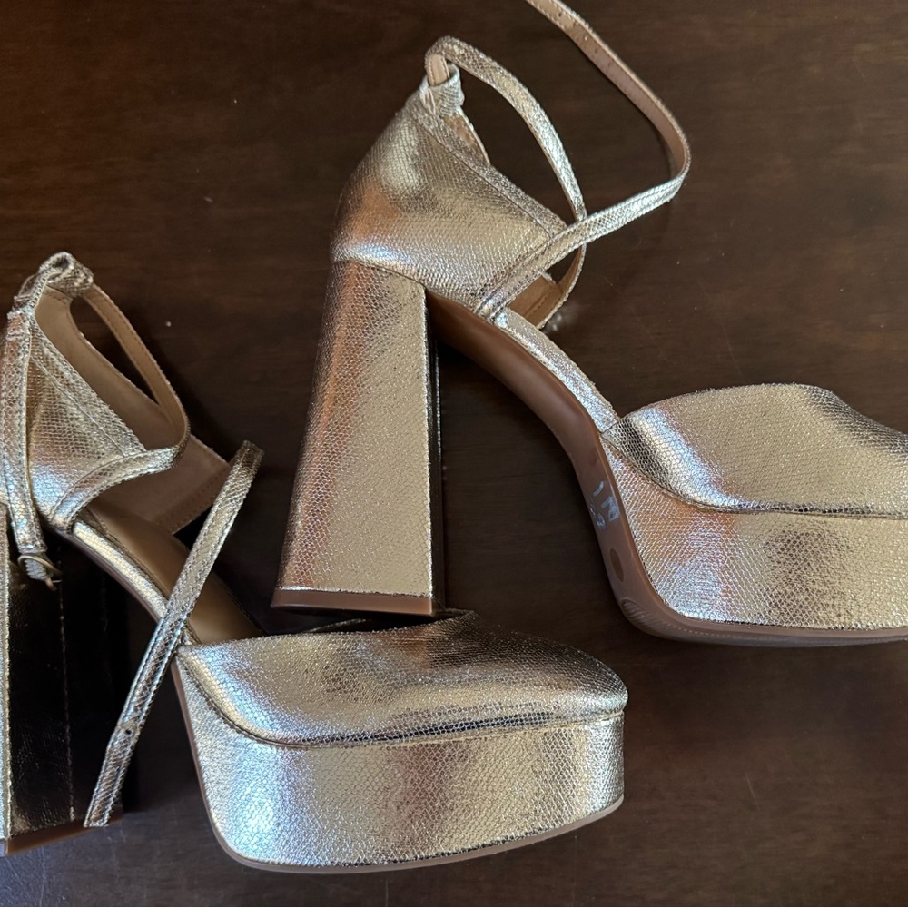 Funky Gold Platform Heels